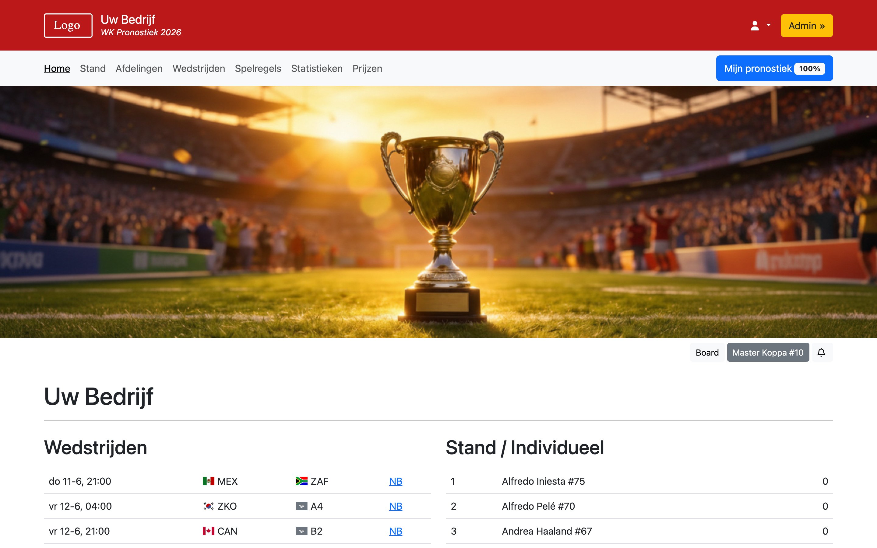 WK Pronostiek 2026 - Home